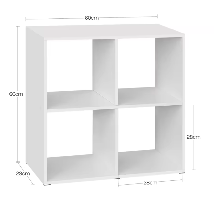 Kubus Boekenkast – Vrijstaand Opbergrek van Hout, Modern & Multifunctioneel 60×60×29 cm
