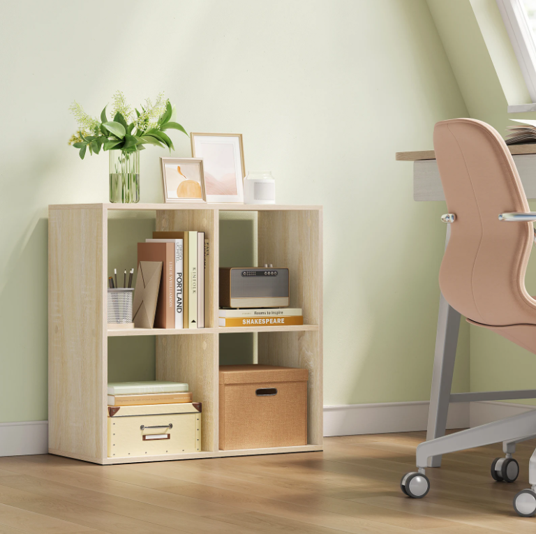 Kubus Boekenkast – Vrijstaand Opbergrek van Hout, Modern & Multifunctioneel 60×60×29 cm