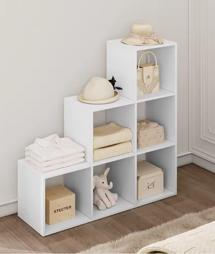 Witte Boekenkast met 6 Vakken – Moderne Opbergkast 90 cm