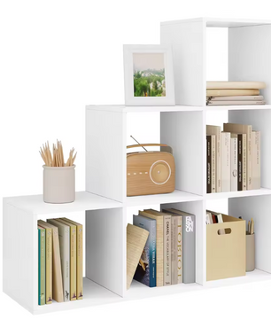 Witte Boekenkast met 6 Vakken – Moderne Opbergkast 90 cm