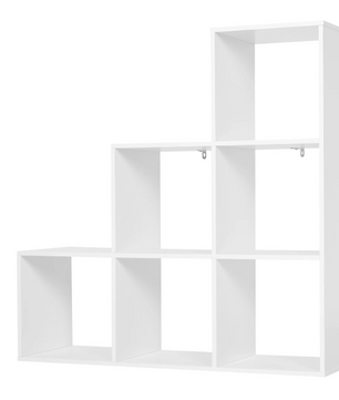 Witte Boekenkast met 6 Vakken – Moderne Opbergkast 90 cm