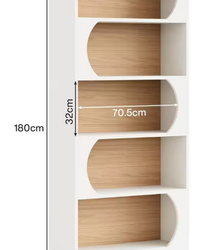 Moderne Witte Boekenkast – 5-Lagen Open Vakkenkast 90 cm