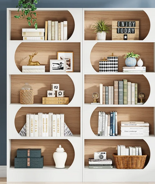 Moderne Witte Boekenkast – 5-Lagen Open Vakkenkast 90 cm