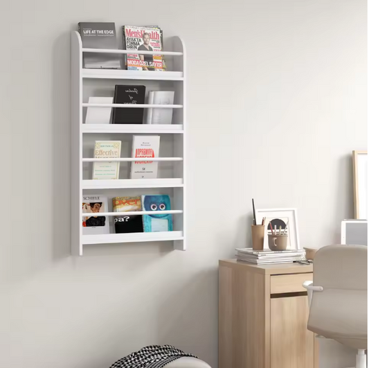 Wandboekenkast met 4 Planken – Compact & Waterbestendig, 59x12x113 cm