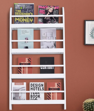 Wandboekenkast met 4 Planken – Compact & Waterbestendig, 59x12x113 cm