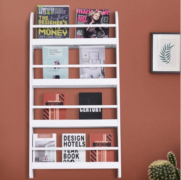 Wandboekenkast met 4 Planken – Compact & Waterbestendig, 59x12x113 cm