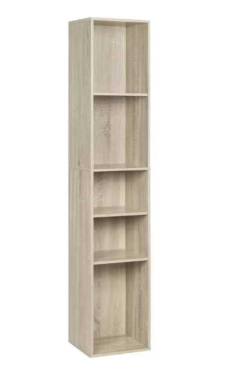Boekenkast met 5 Vakken – Vrijstaand & Compact Opbergrek 151 cm Hoog