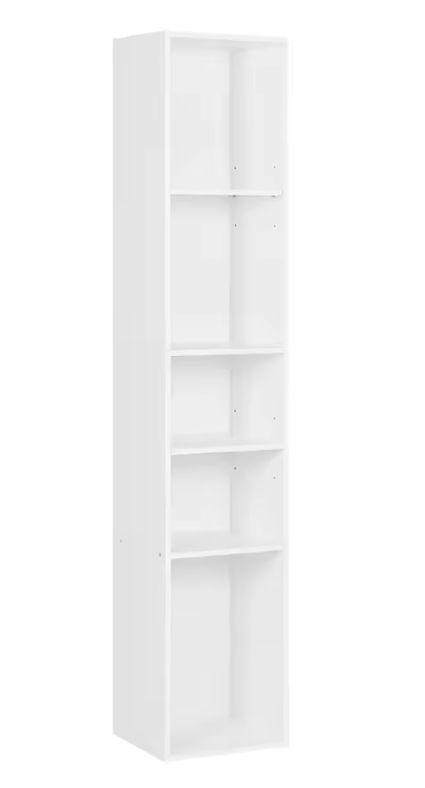 Boekenkast met 5 Vakken – Vrijstaand & Compact Opbergrek 151 cm Hoog
