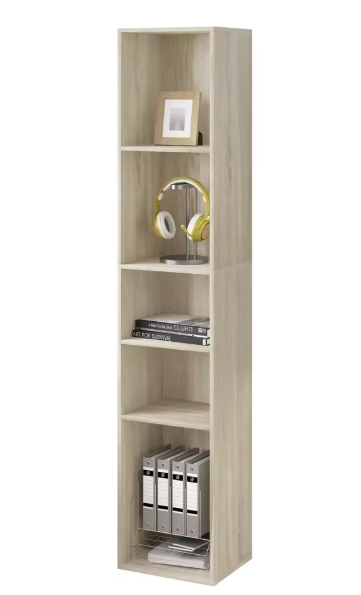 Boekenkast met 5 Vakken – Vrijstaand & Compact Opbergrek 151 cm Hoog