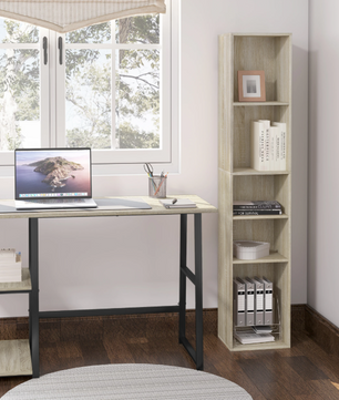 Boekenkast met 5 Vakken – Vrijstaand & Compact Opbergrek 151 cm Hoog
