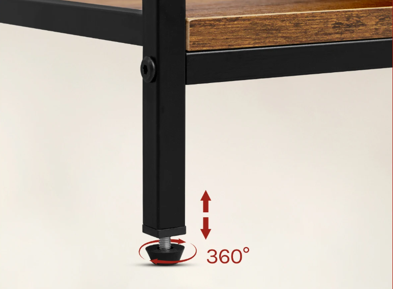 Keukenrek met 5 Planken – Vrijstaand Opbergrek met Mand & Rolhouder, 168 cm Hoog