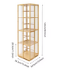 Draaibare Boekenkast 360° – Bamboe Opbergrek met 4 Lagen, 123 cm Hoog