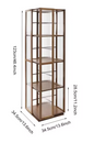 Draaibare Boekenkast 360° – Bamboe Opbergrek met 4 Lagen, 123 cm Hoog