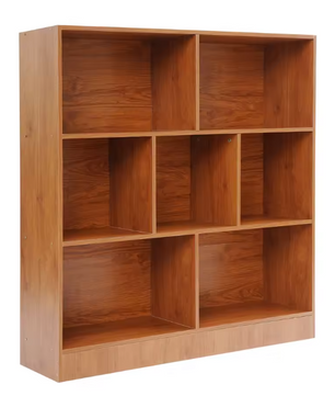 Boekenkast met 3 Lagen – Houten Opbergrek met 7 Vakken, 100 cm Breed