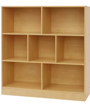 Boekenkast met 3 Lagen – Houten Opbergrek met 7 Vakken, 100 cm Breed