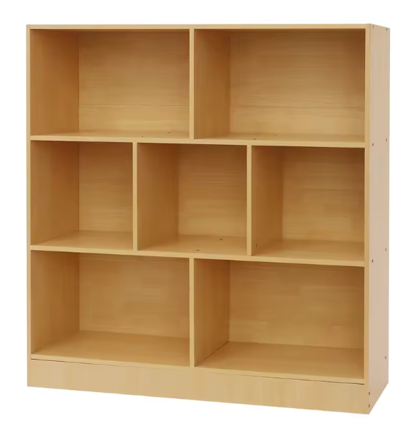 Boekenkast met 3 Lagen – Houten Opbergrek met 7 Vakken, 100 cm Breed