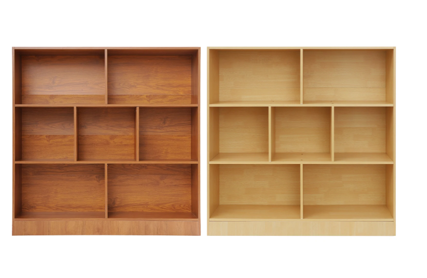 Boekenkast met 3 Lagen – Houten Opbergrek met 7 Vakken, 100 cm Breed