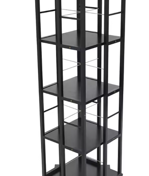 4-laags Draaibare Boekenkast – 360° Rotatie & Compact Ontwerp, 40 x 40 x 134 cm