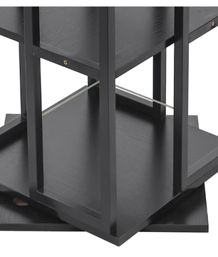 4-laags Draaibare Boekenkast – 360° Rotatie & Compact Ontwerp, 40 x 40 x 134 cm