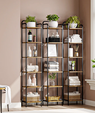 Smalle Industriële Boekenkast – Vrijstaand & Modern Design