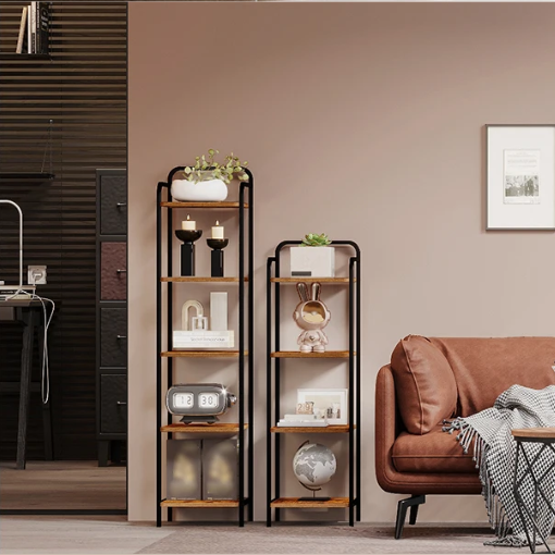 Smalle Industriële Boekenkast – Vrijstaand & Modern Design