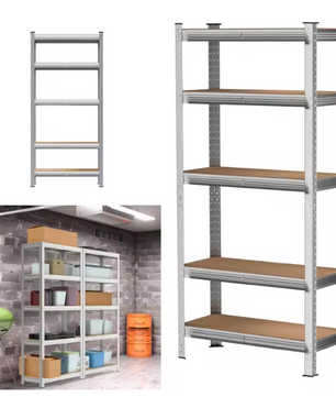 5-laags Stalen Opslagrek – Garage Stellingkast 180×90×40 cm, 500 kg Draagkracht