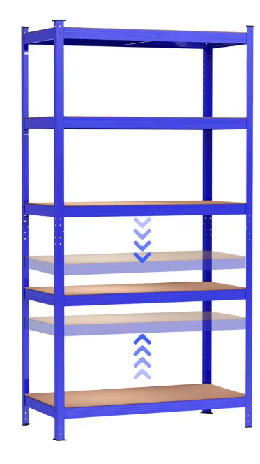5-laags Stalen Opslagrek – Garage Stellingkast 180×90×40 cm, 500 kg Draagkracht
