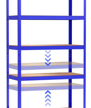 5-laags Stalen Opslagrek – Garage Stellingkast 180×90×40 cm, 500 kg Draagkracht