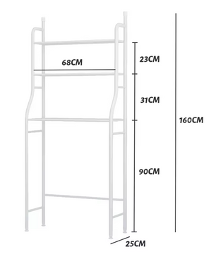 Wasmachine Opbergrek – 3-laags Vrijstaand Badkamerrek 68×25×155 cm