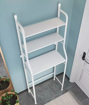 Wasmachine Opbergrek – 3-laags Vrijstaand Badkamerrek 68×25×155 cm