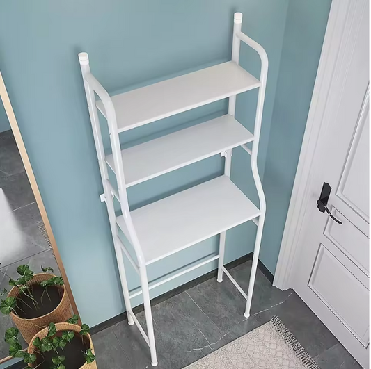 Wasmachine Opbergrek – 3-laags Vrijstaand Badkamerrek 68×25×155 cm