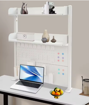 3-laags Bureau Organizer – Klemrek met Pegboard & Boekenplanken 95 cm