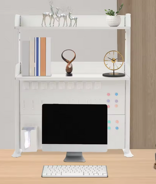 3-laags Bureau Organizer – Klemrek met Pegboard & Boekenplanken 95 cm