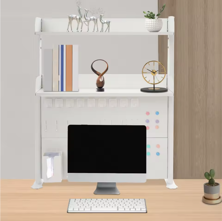 3-laags Bureau Organizer – Klemrek met Pegboard & Boekenplanken 95 cm