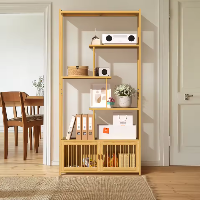 Bamboe Opbergrek – 6-Laags Vrijstaand Plantenrek & Boekenrek 85,5×28×176 cm