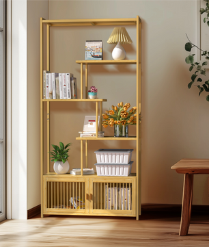 Bamboe Opbergrek – 6-Laags Vrijstaand Plantenrek & Boekenrek 85,5×28×176 cm