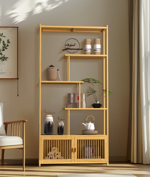 Bamboe Opbergrek – 6-Laags Vrijstaand Plantenrek & Boekenrek 85,5×28×176 cm