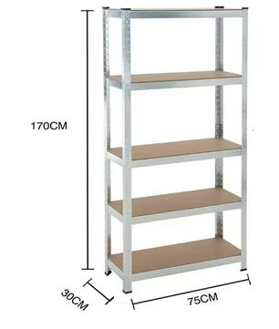 Galvaniseerde Opslagstelling – 5-laags Metalen Stellingkast 875 kg