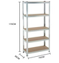 Galvaniseerde Opslagstelling – 5-laags Metalen Stellingkast 875 kg