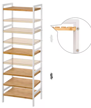 Bamboe Opbergrek – 5-Laags Vrijstaand Plankenrek voor Badkamer, Keuken & Woonkamer