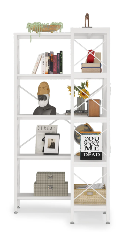 5-Laags Hoekboekenkast – Industrieel Opbergrek & Displaykast