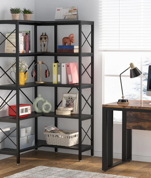 11-Laags Boekenkast – Industrieel Opbergrek met Uniek Boogdesign