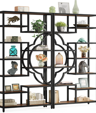 11-Laags Boekenkast – Industrieel Opbergrek met Uniek Boogdesign