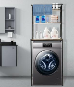 3-Laags Wasmachine Opbergrek – Vrijstaand Organizerrek voor Badkamer & Wasruimte