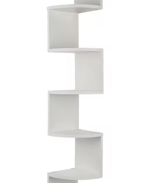 5-Laags Hoek Wandplank – Zwevend Wandrek & Ruimtebesparend Design