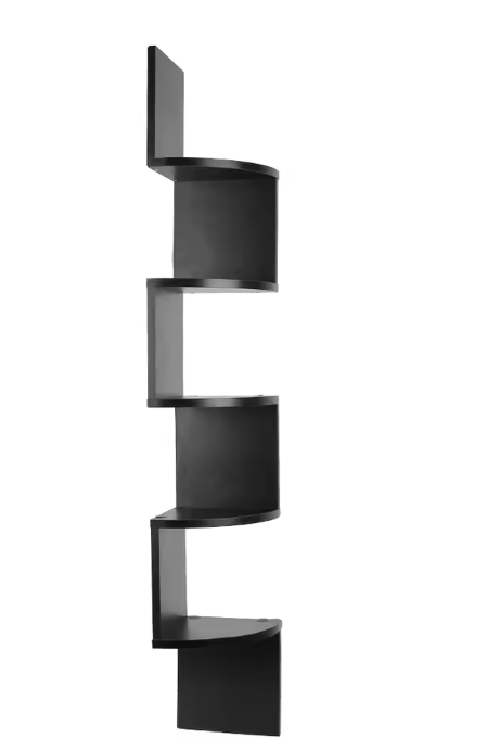 5-Laags Hoek Wandplank – Zwevend Wandrek & Ruimtebesparend Design