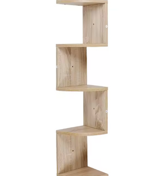 5-Laags Hoek Wandplank – Zwevend Wandrek & Ruimtebesparend Design