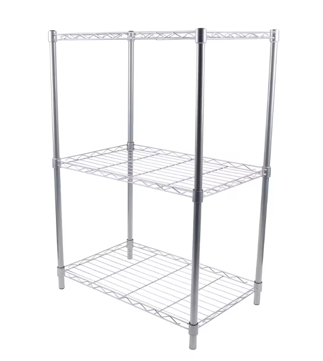 3-Laags Metalen Opbergrek – Vrijstaand Rek voor Keuken, Badkamer & Kantoor