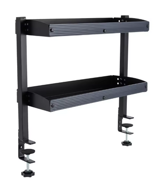 Verstelbaar Bureau Opbergrek – 2-Laags Klemrek voor Boven & Onder Tafel, Zwart