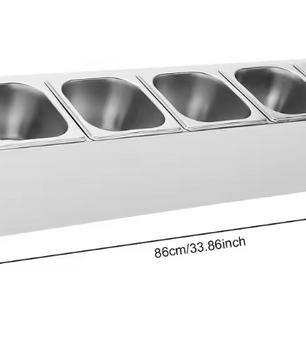 RVS Kruidenrek met 5 Bakjes – Incl. Deksel & Opbergstandaard